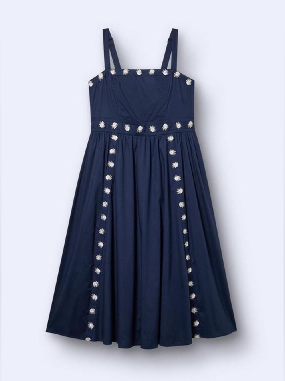 Women’s Belle Isle Navy Embroidered Midi Dress